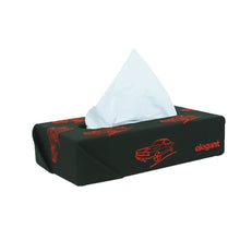 Load image into Gallery viewer, Nappa Leather Tissue Box Vintage Black And Red | Elegant Auto Retail 
