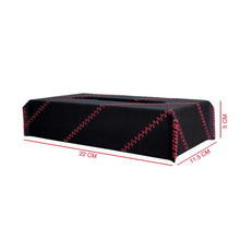 Load image into Gallery viewer, Nappa Leather Cross 1 Tissue Box in Black and Red | Elegant Auto Retail 
