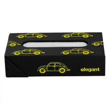 Load image into Gallery viewer, Nappa Leather Vintage 1 Tissue Box Black and Yellow | Elegant Auto Retail 
