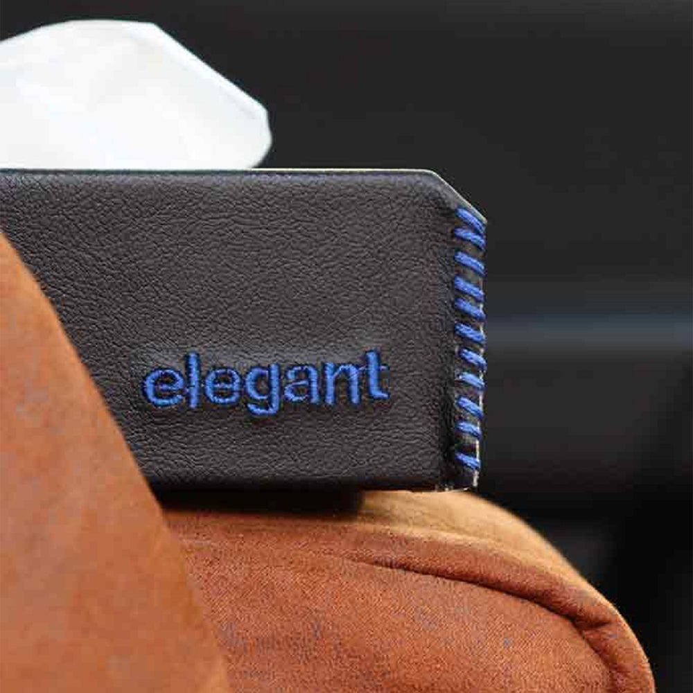 Nappa Leather Tissue Box Black and Blue | Elegant Auto Retail 