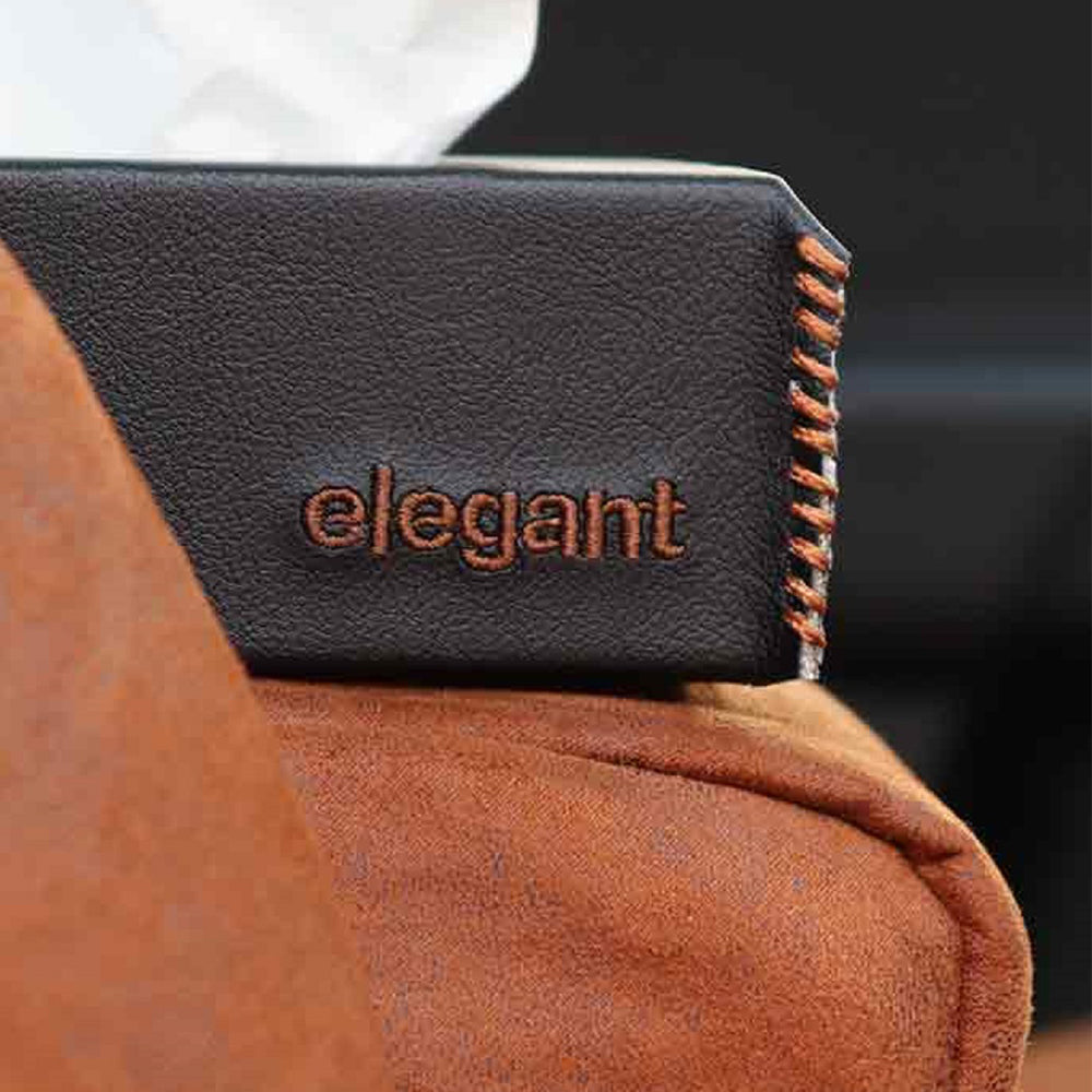 Nappa Leather Tissue Box Black and |Tan | Elegant Auto Retail 