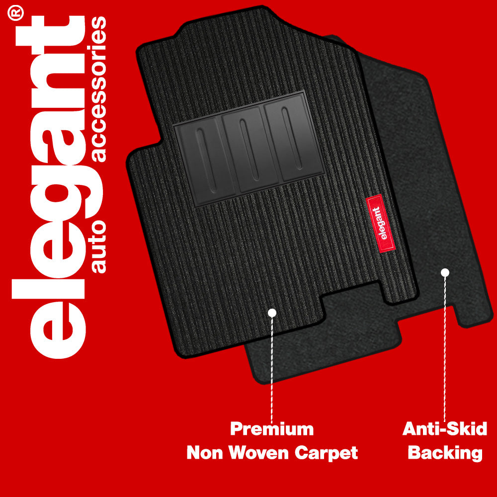 Cord Carpet Car Floor Mat For Chevrolet Beat - Black Black | Elegant Auto Retail