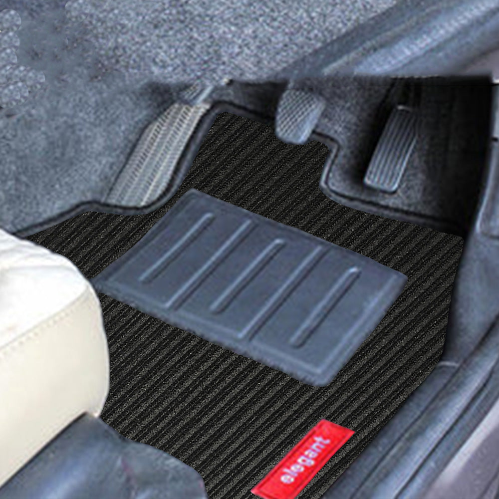 Cord Carpet Car Floor Mat For Tata Safari - Black Black | Elegant Auto Retail