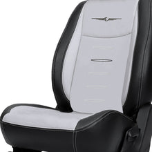 Oval Plus Bucket Fit Art Leather Car Seat Cover For Hyundai Elantra - Black C Grey  | Elegant Auto Retail