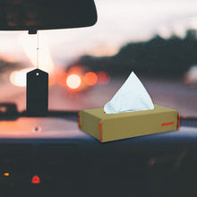 Nappa Leather Tissue Box Plain Beige And Red | Elegant Auto Retail