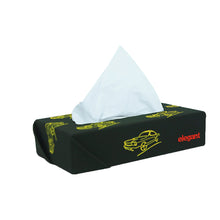 Load image into Gallery viewer, PUBlkyellow_Nappa Leather Tissue Box Vintage Black And Yellow | Elegant Auto Retail

