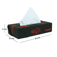 Load image into Gallery viewer, Nappa Leather Tissue Box Vintage Black And Red
