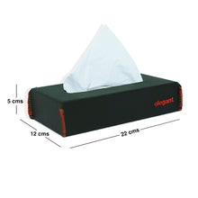 Load image into Gallery viewer, Nappa Leather Tissue Box Plain Black And Red
