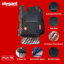 Posh 7D Car Floor Mats For Mahindra BE 6 - Brown Brown |Elegant Auto Retail