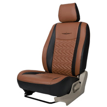 Load image into Gallery viewer, Vogue Razor Art Leather Car Seat Cover For Mahindra XEV 9e - Black Tan | Elegant Auto Retail
