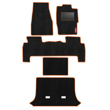 Load image into Gallery viewer, Cord Carpet Car Floor Mat Black And Orange (Set of 5)
