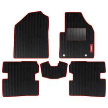 Load image into Gallery viewer, Cord Carpet Car Floor Mat For Honda Civic - Black Red | Elegant Auto Retail
