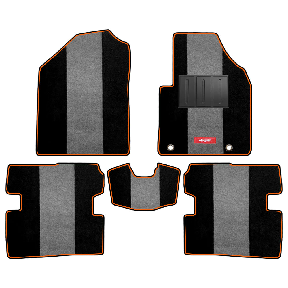 Edge Carpet Car Floor Mat For Tata Tiago - Black Grey | Elegant Auto Retail