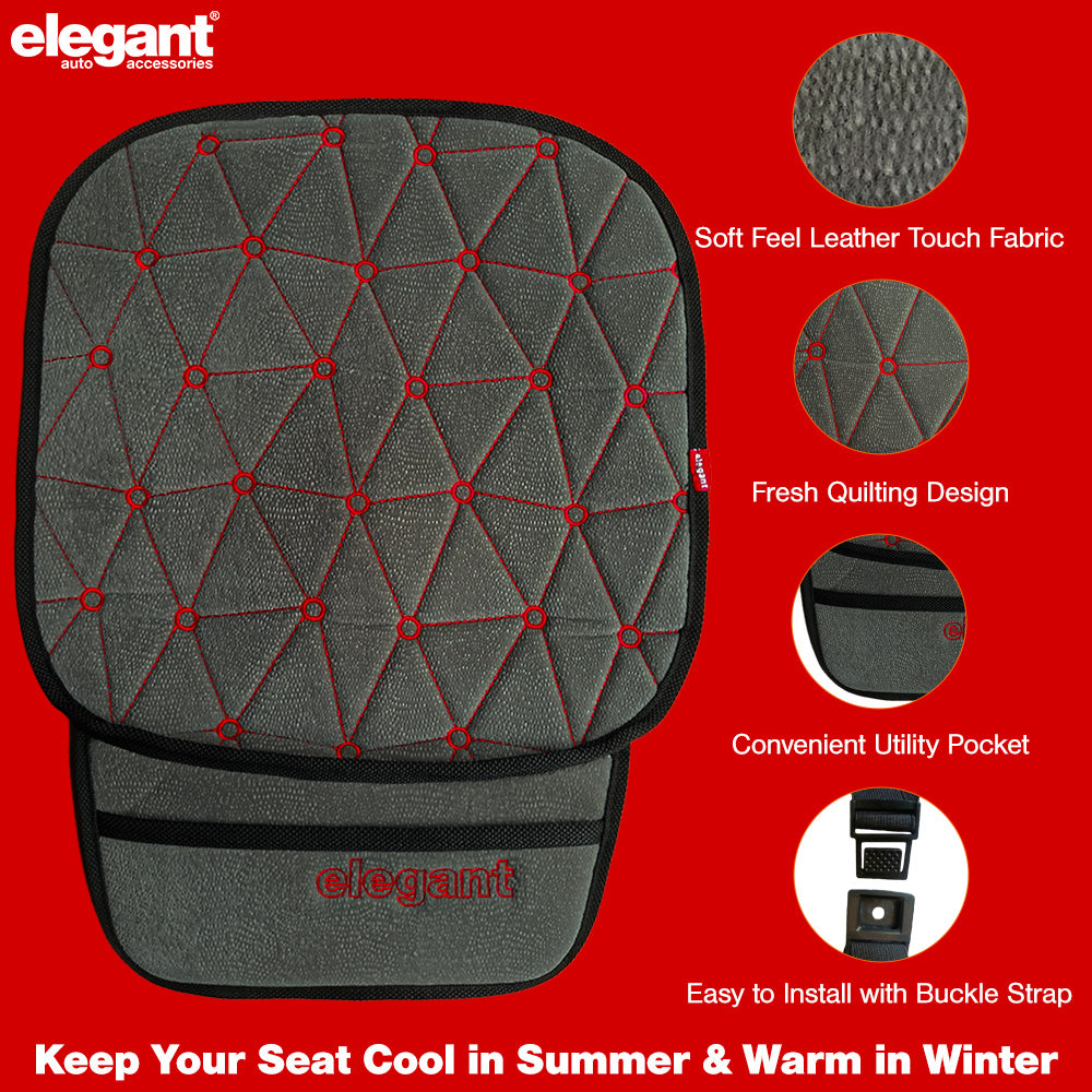 Space CoolPad Car Seat Cushion Grey-Red (Set of 2)