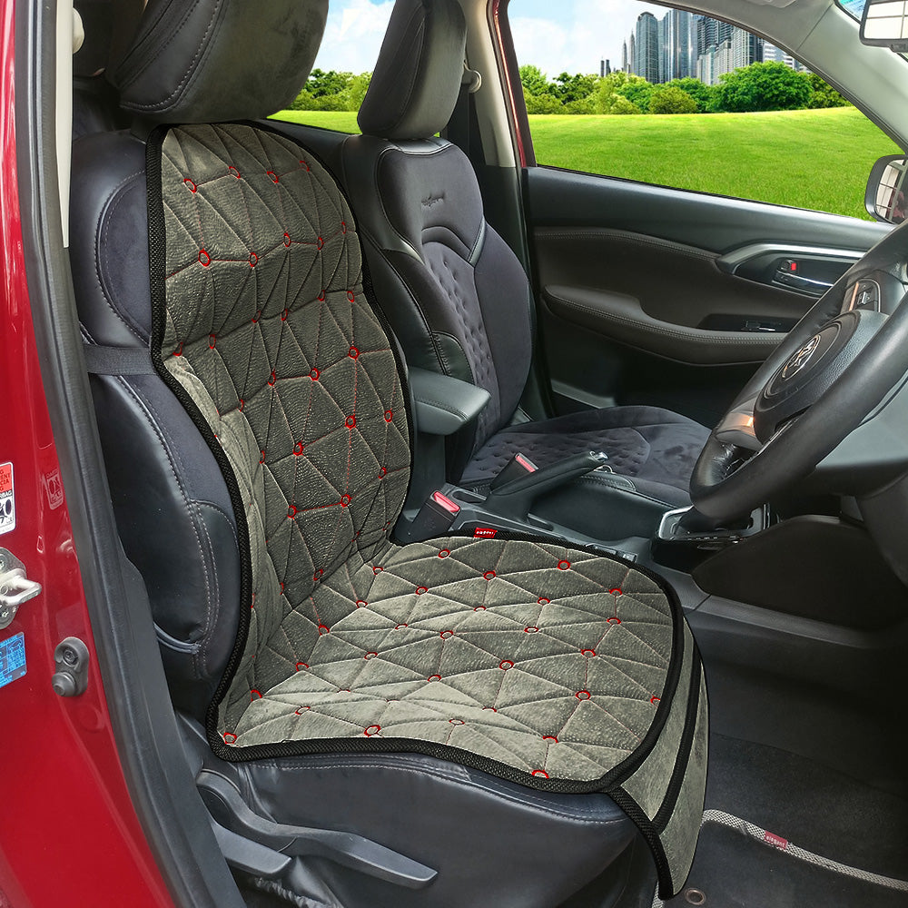 Space CoolPad Full Car Seat Cushion Grey-Red (Set of 2)