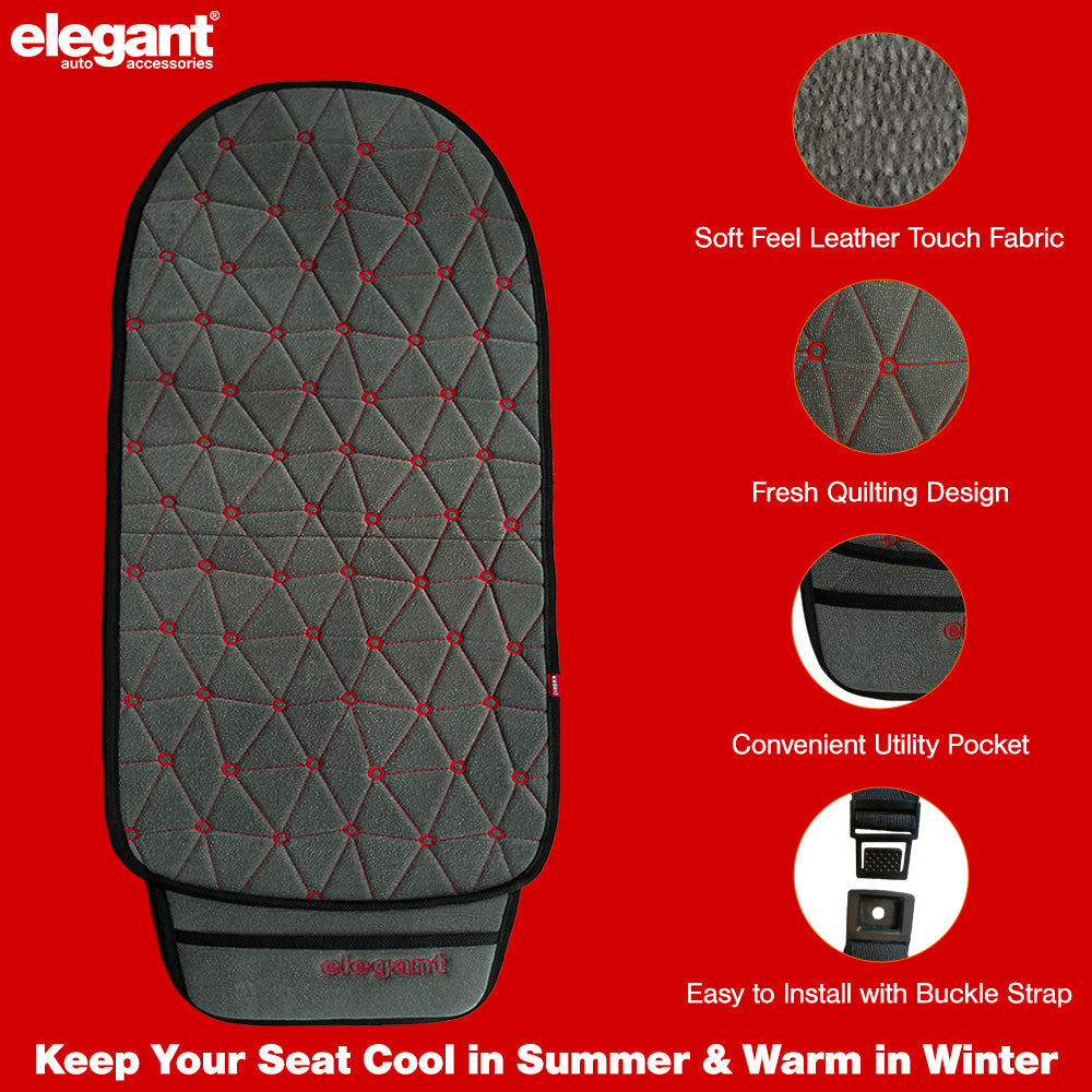 Space CoolPad Full Car Seat Cushion Grey-Red (Set of 2)