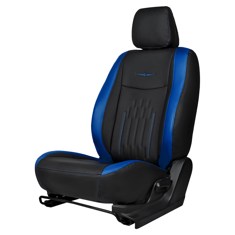 Vogue Speed Plus Art Leather Car Seat Cover For Maruti Zen  In Black Blue | Elegant Auto Retail