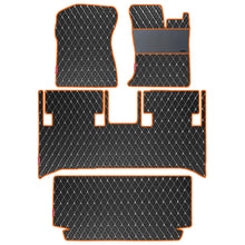 Load image into Gallery viewer, Luxury Leatherette Car Floor Mat For Mahindra Thar - Black Orange | Elegant Auto Retail
