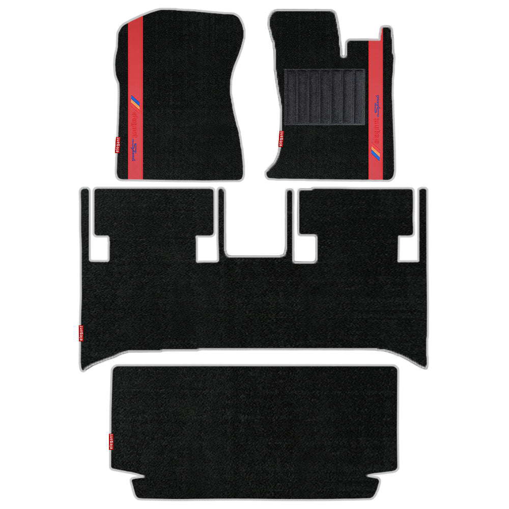 Sports Carpet Car Floor Mat For Mahindra Thar - Black Red | Elegant Auto Retail