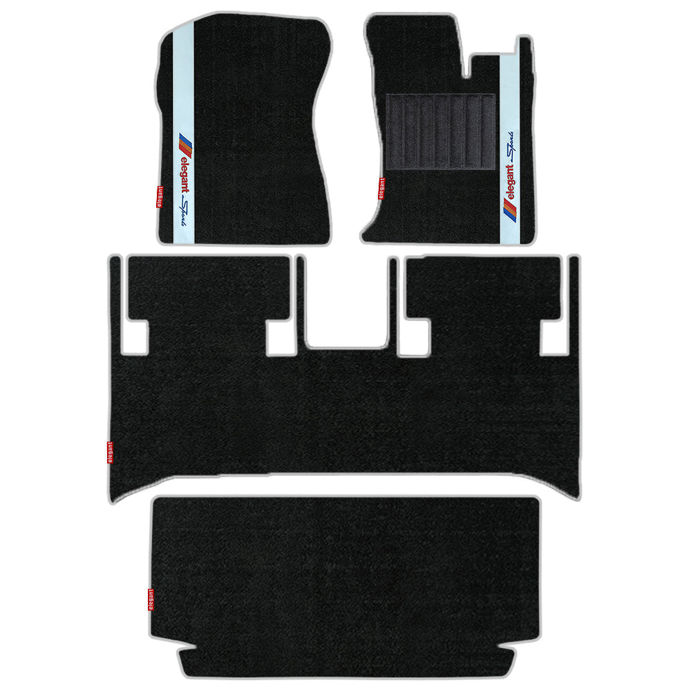 Sports Carpet Car Floor Mat For Mahindra Thar - Black Silver | Elegant Auto Retail