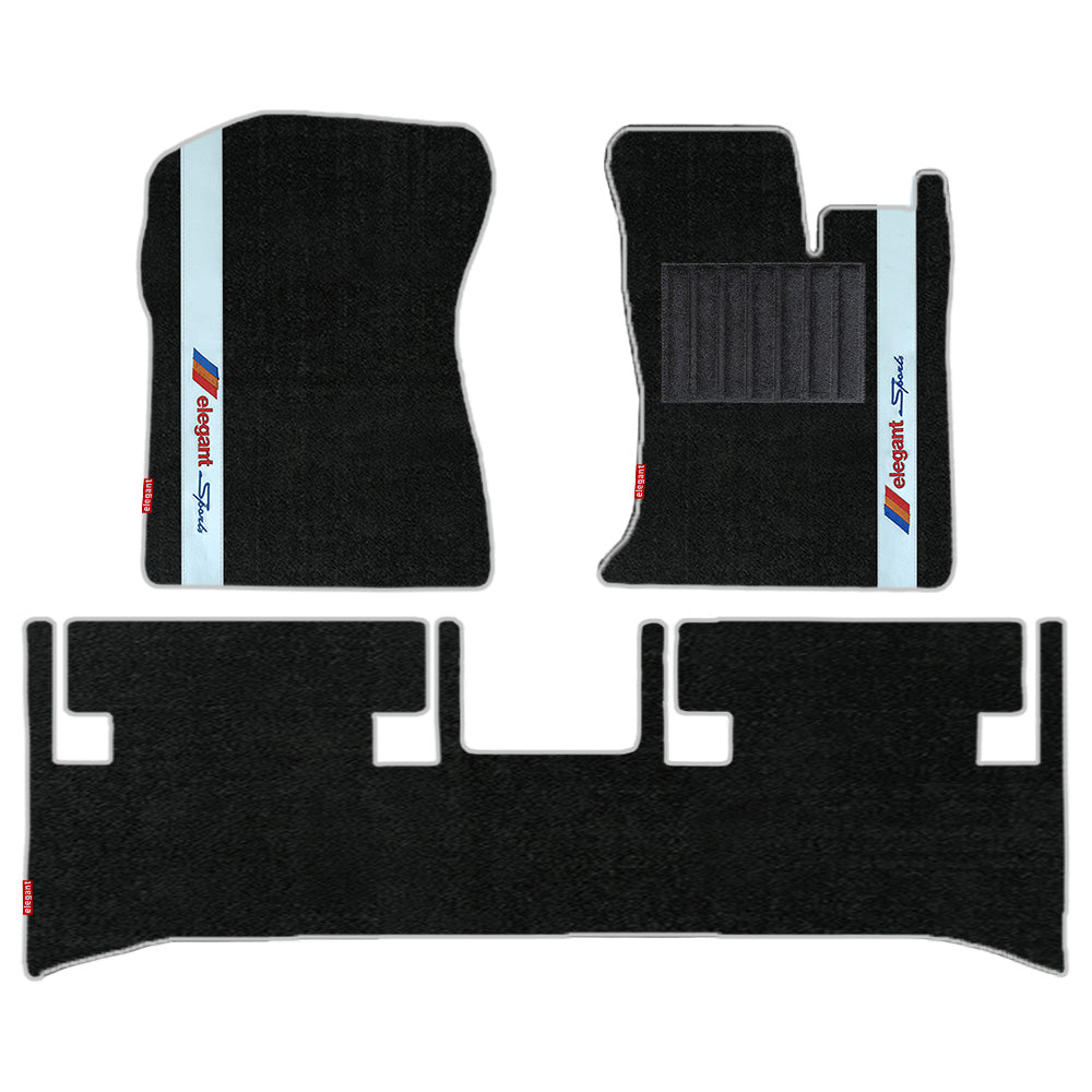Sports Carpet Car Floor Mat For Mahindra Thar - Black Silver | Elegant Auto Retail
