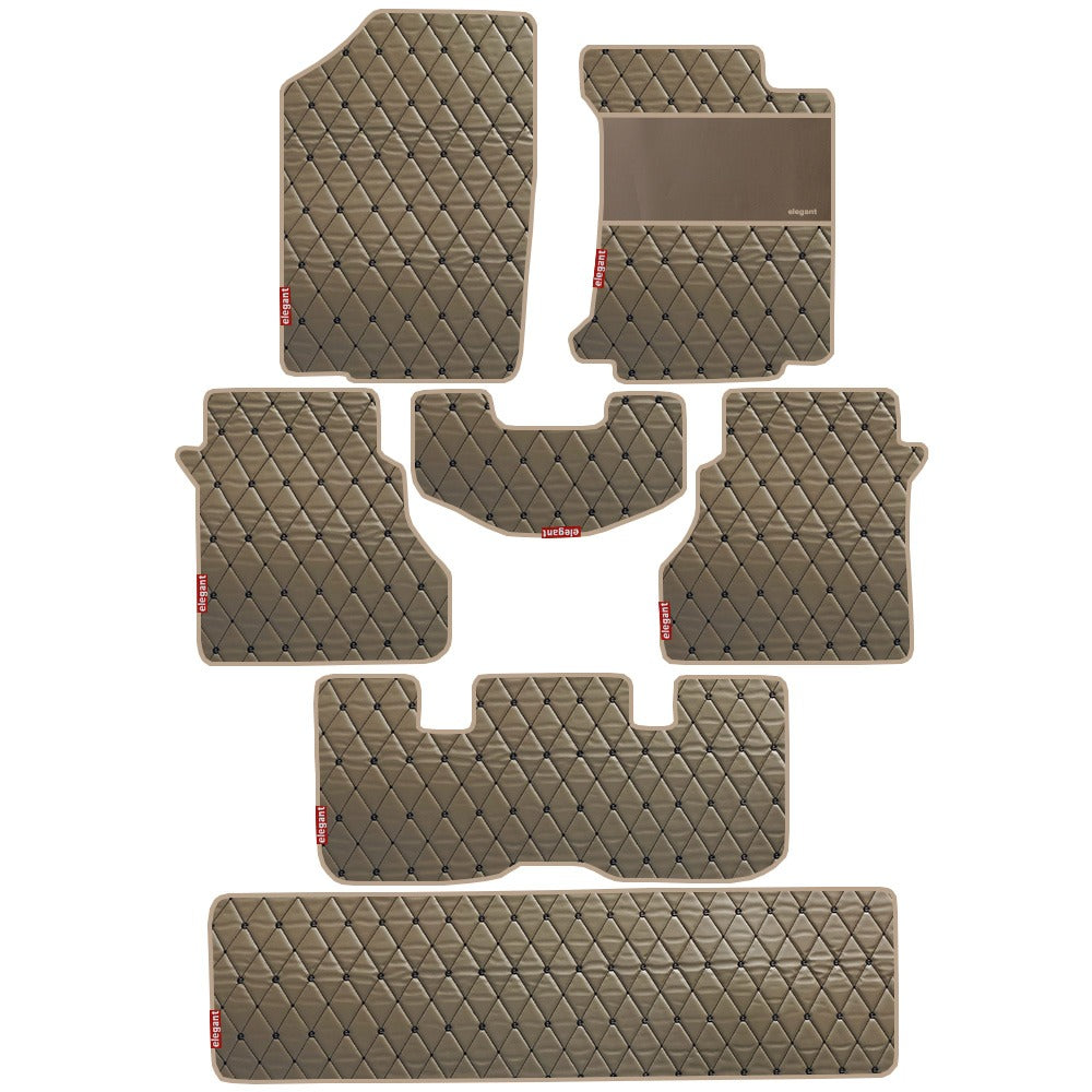 Luxuary Leatherette Carpet Mat For Toyota Vellfire Beige Black| Elegant Auto Retail
