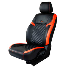 Load image into Gallery viewer, Vogue Star Art Leather Car Seat Cover For Skoda Kylaq - Black Orange| Elegant Auto Retail
