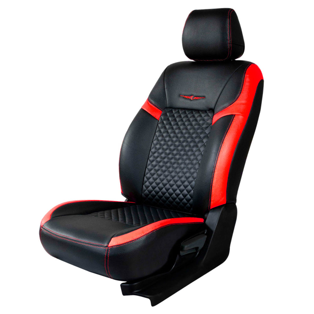 Vogue Star Art Leather Car Seat Cover For  Maruti SX4 In Black Red  | Elegant Auto Retail