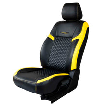 Load image into Gallery viewer, Vogue Star Art Leather Car Seat Cover For Skoda Kylaq - Black Yellow | Elegant Auto Retail
