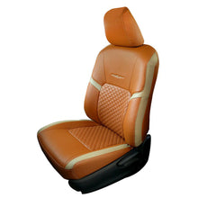Load image into Gallery viewer, Vogue Star Art Leather Car Seat Cover Tan and Beige
