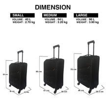 Load image into Gallery viewer, BLCK Square Trolley Luggage Bags Medium Suitcase for Travelling- Black
