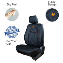 Victor Art Leather Car Seat Cover For Chevrolet Beat - Black Orange | Elegant Auto Retail