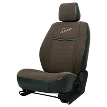 Vintage Bucket Fit Fabric Car Seat Cover For Maruti Grand Vitara with Free Set of 4 Comfy Cushion & Neck Rest - Brown Black | Elegant Auto Retail