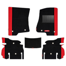 Load image into Gallery viewer, Duo Carpet Car Floor Mat For Jeep Wrangler Rubicon - Black Red | Elegant Auto Retail
