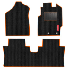 Load image into Gallery viewer, Cord Carpet Car Floor Mat Black And Orange (Set of 3)
