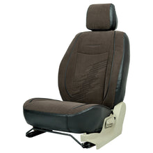 Z-Dot Bucket Fit Fabric Car Seat Cover For Maruti Grand Vitara with Free Set of 4 Comfy Cushion & Neck Rest - Brown Black | Elegant Auto Retail