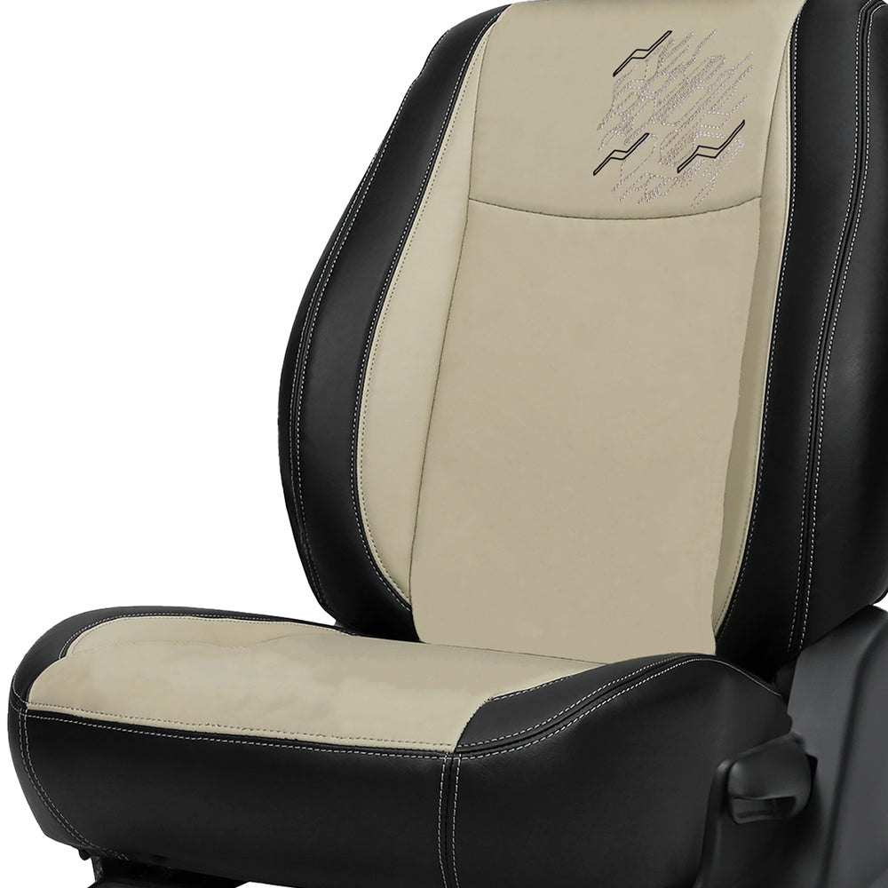 Zap Plus Bucket Fit Art Leather Car Seat Cover For Hyundai Elantra In Black Beige Colour | Elegant Auto Retail