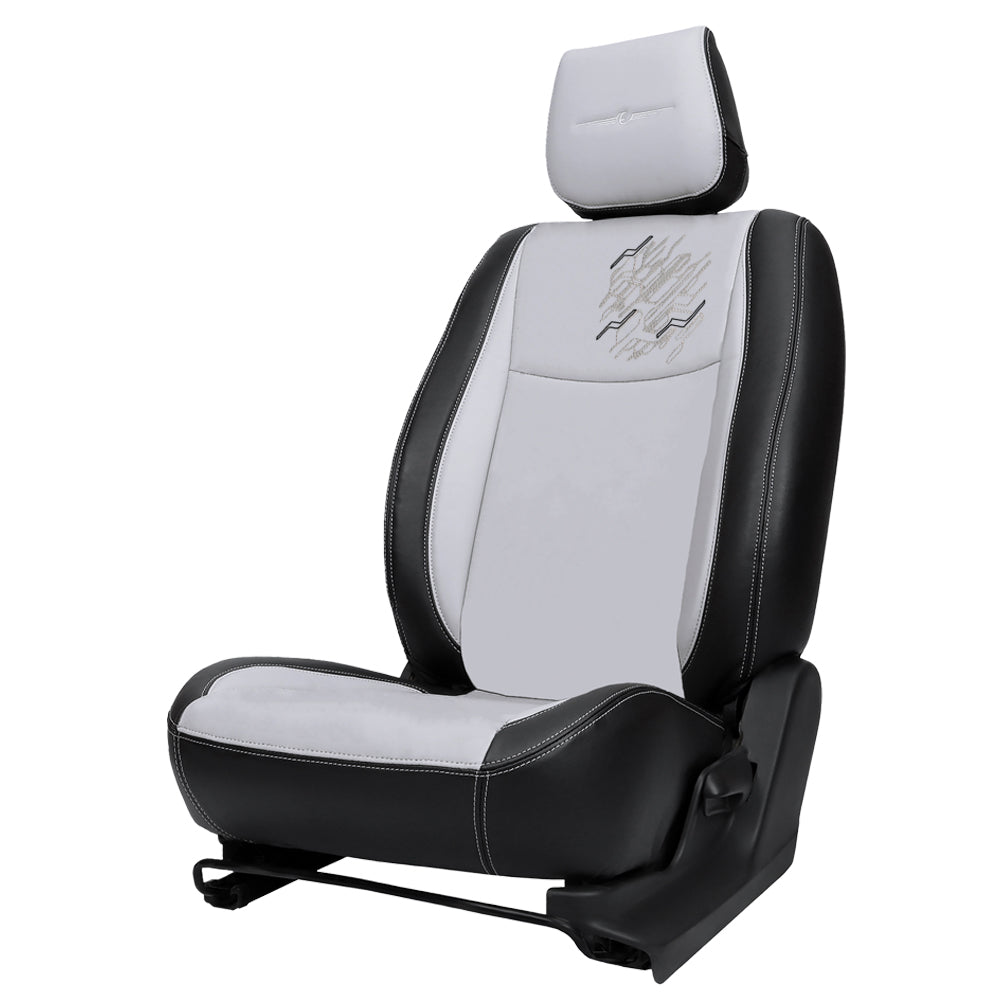 Zap Plus Bucket Fit Art Leather Car Seat Cover For Hyundai I10  In Black Grey  Colour | Elegant Auto Retail
