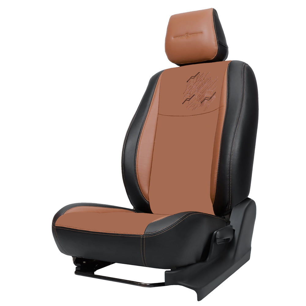 Zap Plus Bucket Fit Art Leather Car Seat Cover For Hyundai I10  In Black Tan Colour | Elegant Auto Retail