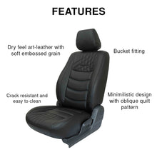 Load image into Gallery viewer, Features of Glory Colt Art Leather Car Seat Cover For Honda Civic - Black | Elegant Auto Retail

