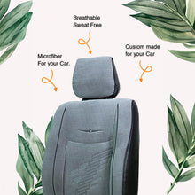 Z-Dot Bucket Fit Fabric Car Seat Cover For Maruti Grand Vitara with Free Set of 4 Comfy Cushion & Neck Rest - Grey Black | Elegant Auto Retail