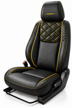 Elegant box black yellow seat cover design
