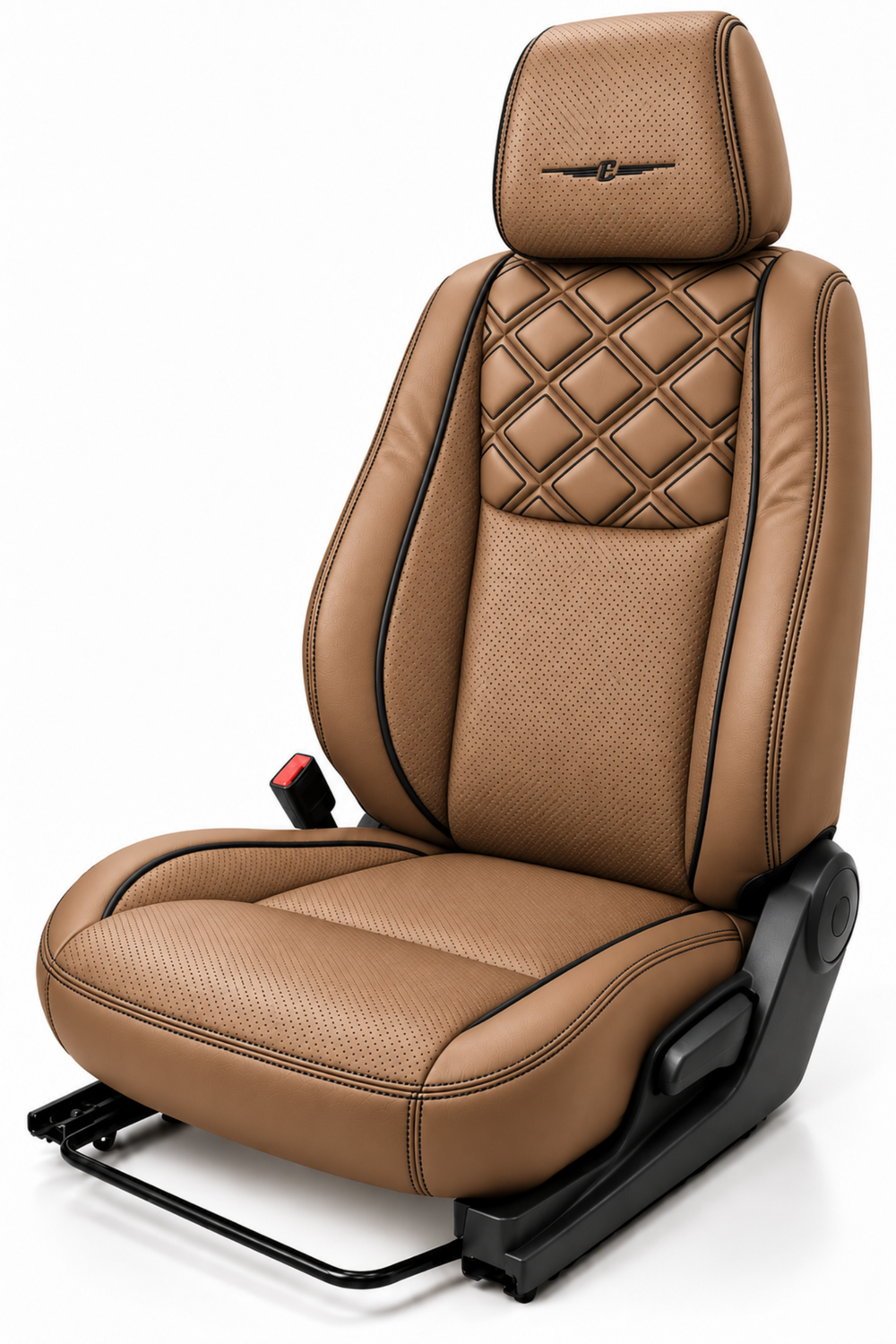 Elegant box tan black seat cover design
