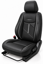 Elegant checker black cgrey seat cover design