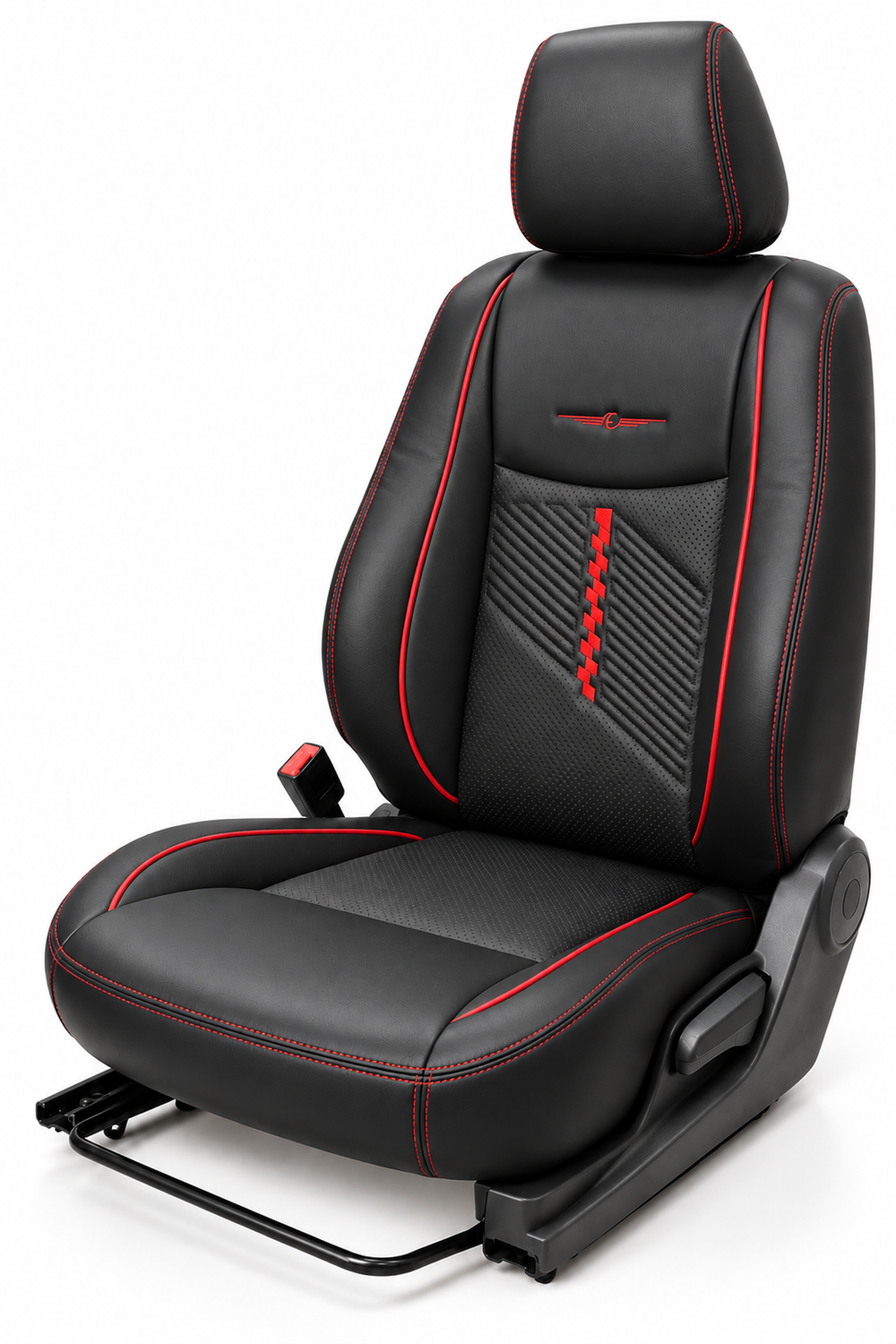 Elegant checker art leather seat cover design