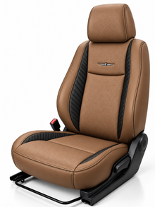 Elegant edge tan black seat cover design