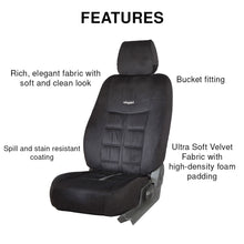 Load image into Gallery viewer, Features of Emperor Velvet Fabric Car Seat Cover For MG ZS EV - Black | Elegant Auto Retail
