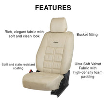 Load image into Gallery viewer, Emperor Velvet Fabric Car Seat Cover Beige
