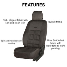 Load image into Gallery viewer, Features of Emperor Velvet Fabric Car Seat Cover For Ford Freestyle - Grey | Elegant Auto Retail
