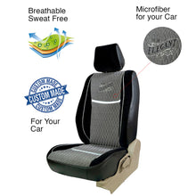 Vintage Bucket Fit Fabric Car Seat Cover For Maruti Grand Vitara with Free Set of 4 Comfy Cushion & Neck Rest - Black Grey | Elegant Auto Retail